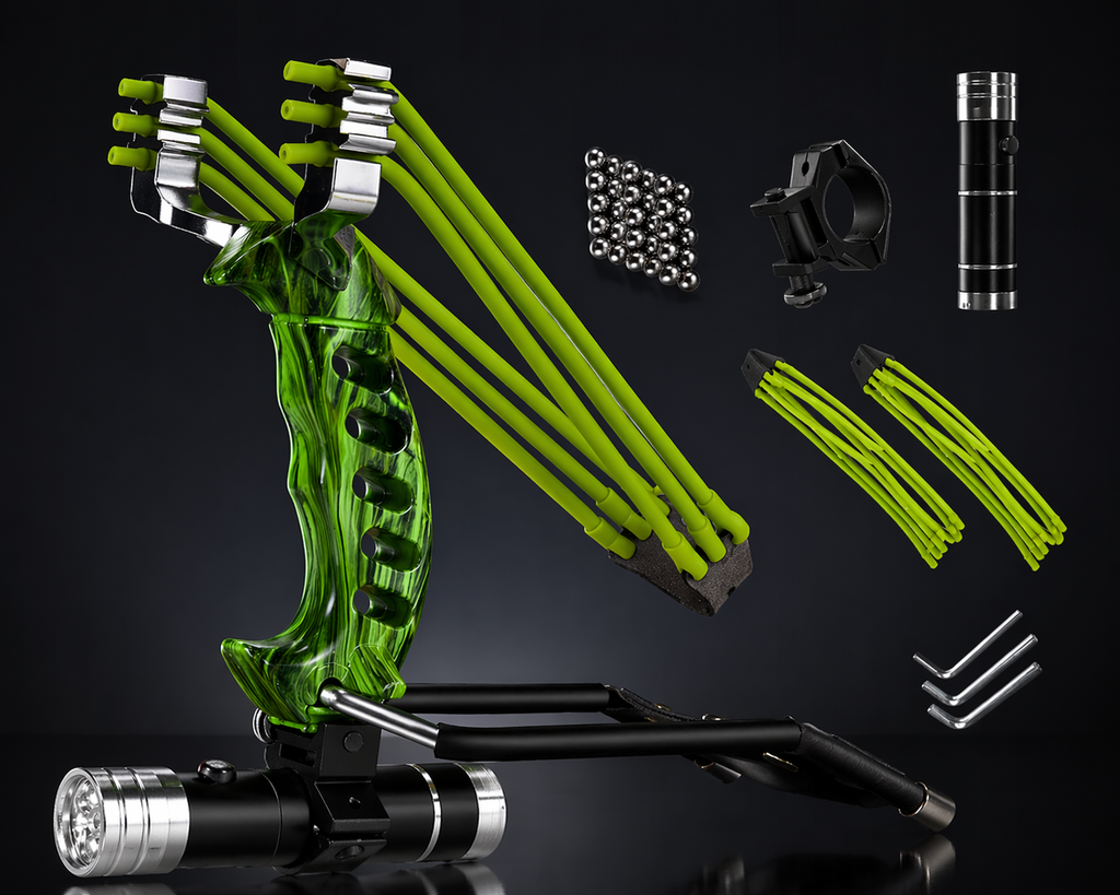 Mocna Proca z Celownikiem Laserowym + 100 Kulek – Profesjonalne Polowanie i Zabawa