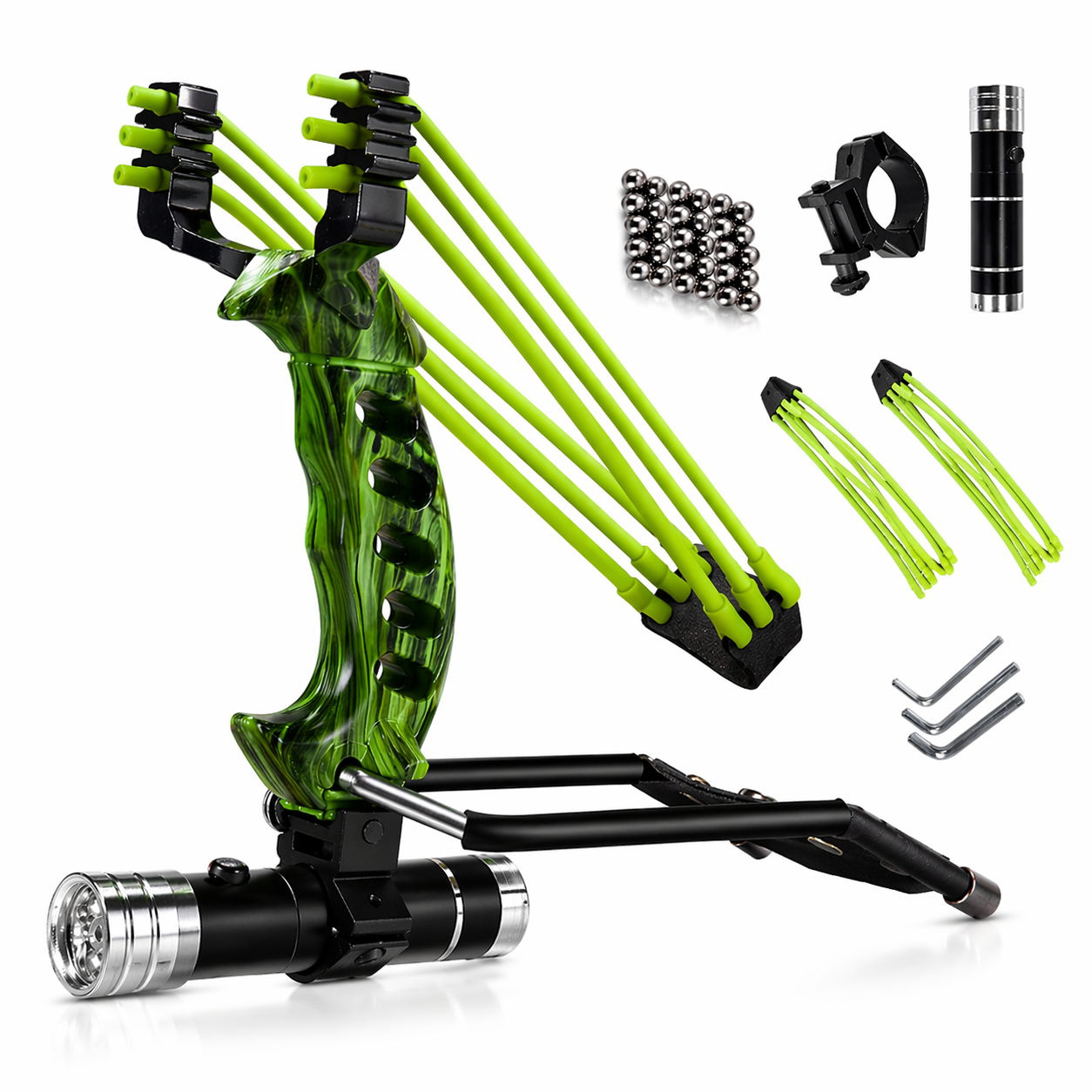 Mocna Proca z Celownikiem Laserowym + 100 Kulek – Profesjonalne Polowanie i Zabawa